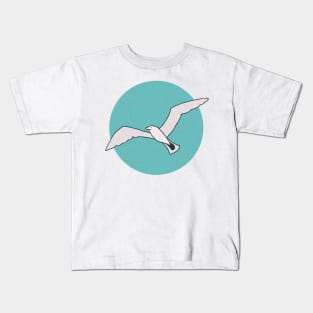 Seagulls in front of turquoise blue sky Kids T-Shirt